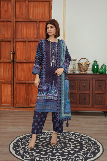 Neve- Luxury 03 Piece Unstitched Digital Print Bana Dora
