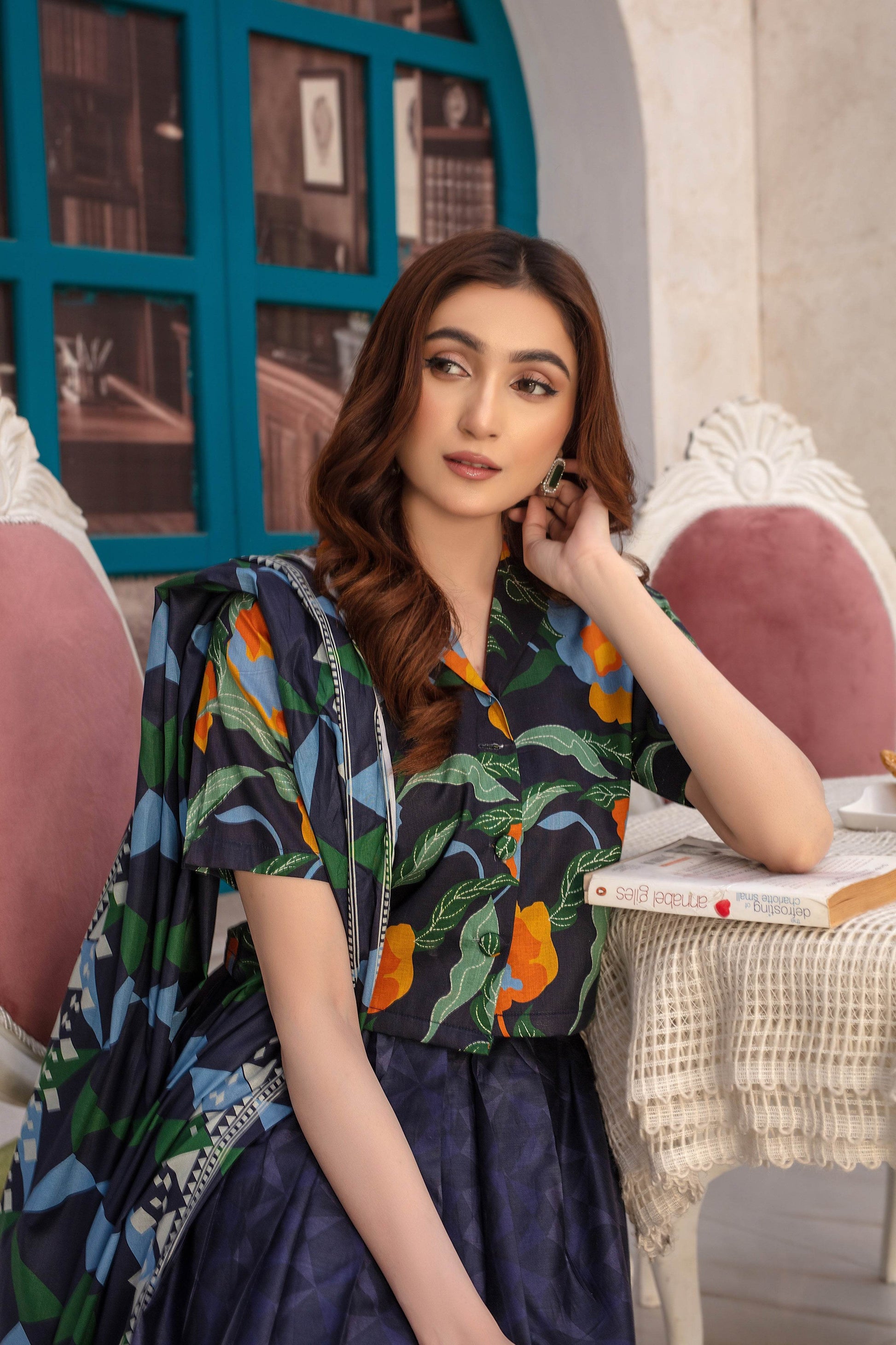Dreamscape- 03 Piece Unstitched Digital Print with Lawn Dupatta - Ayzal Minal