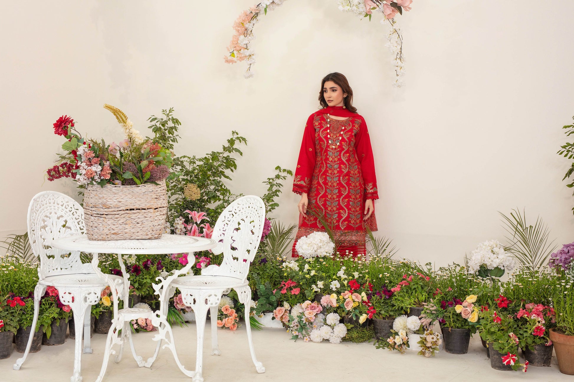 Euphoria 3 piece full embroidered suit - Ayzal Minal