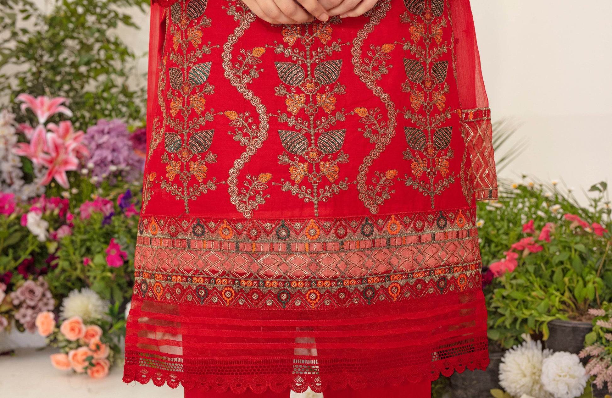 Euphoria 3 piece full embroidered suit - Ayzal Minal