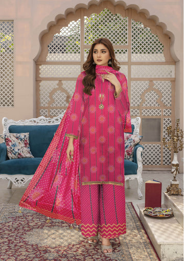 Blush - 03 Piece Digital Print - Ayzal Minal