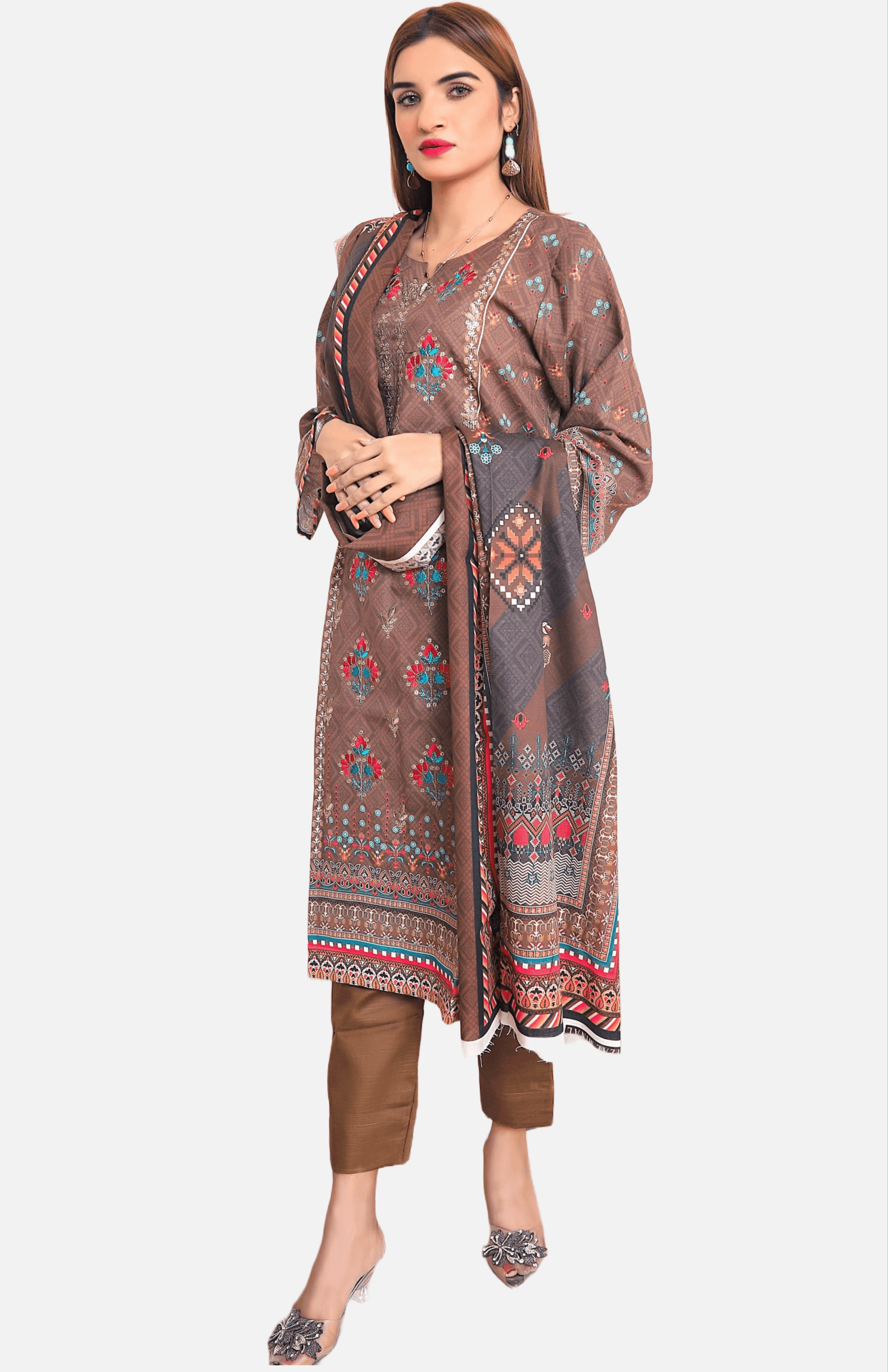 FROZEN TAPESTRY - 3 PIECE EMBROIDERED UNSTITCHED KHADDAR - Ayzal Minal