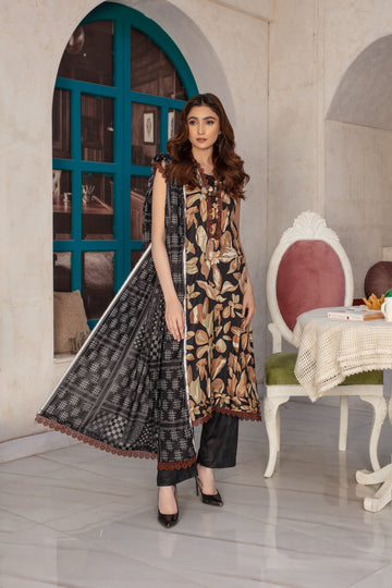 Regal- 03 Piece Unstitched Digital Print with Lawn Dupatta