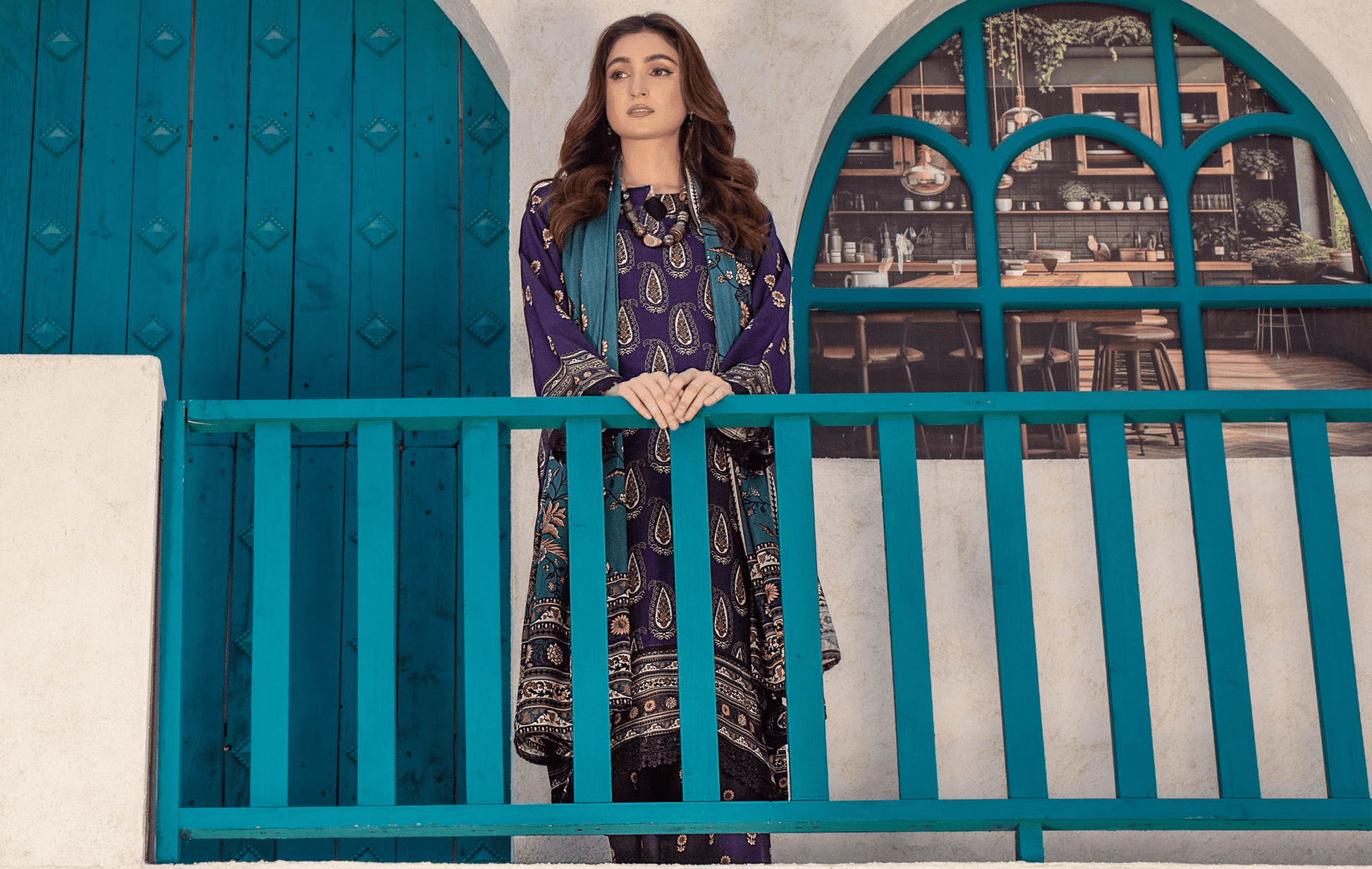 Allure- 03 Piece Unstitched Digital Print with Lawn Dupatta - Ayzal Minal