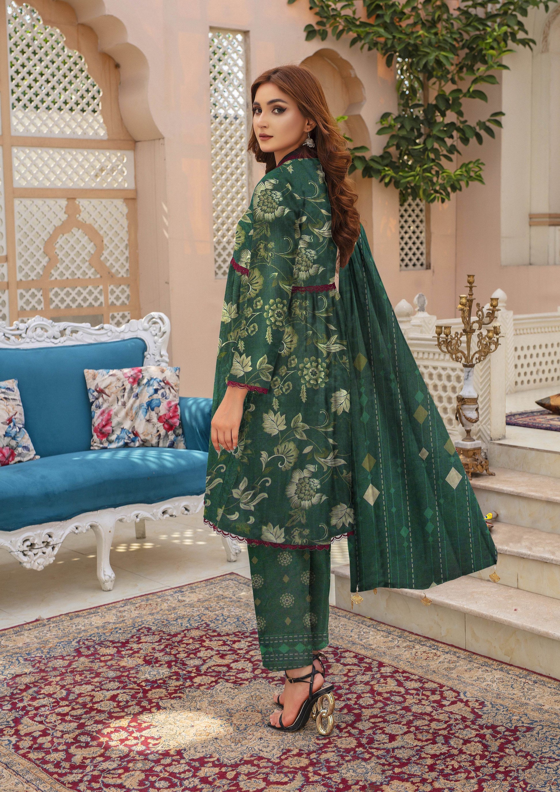 Izhar - 03 Piece Digital Print - Ayzal Minal