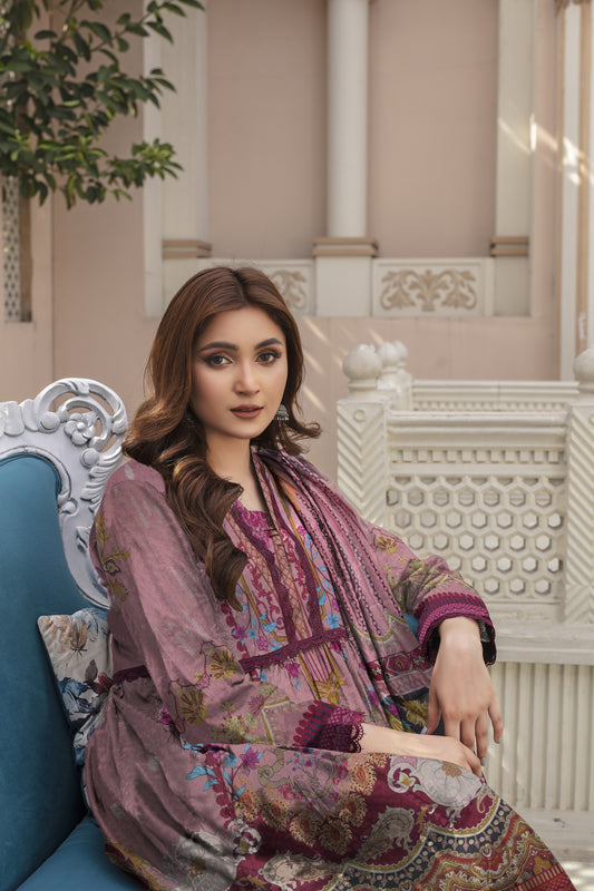 Blossom - 03 Piece Unstitched Digital Print with Lawn Dupatta