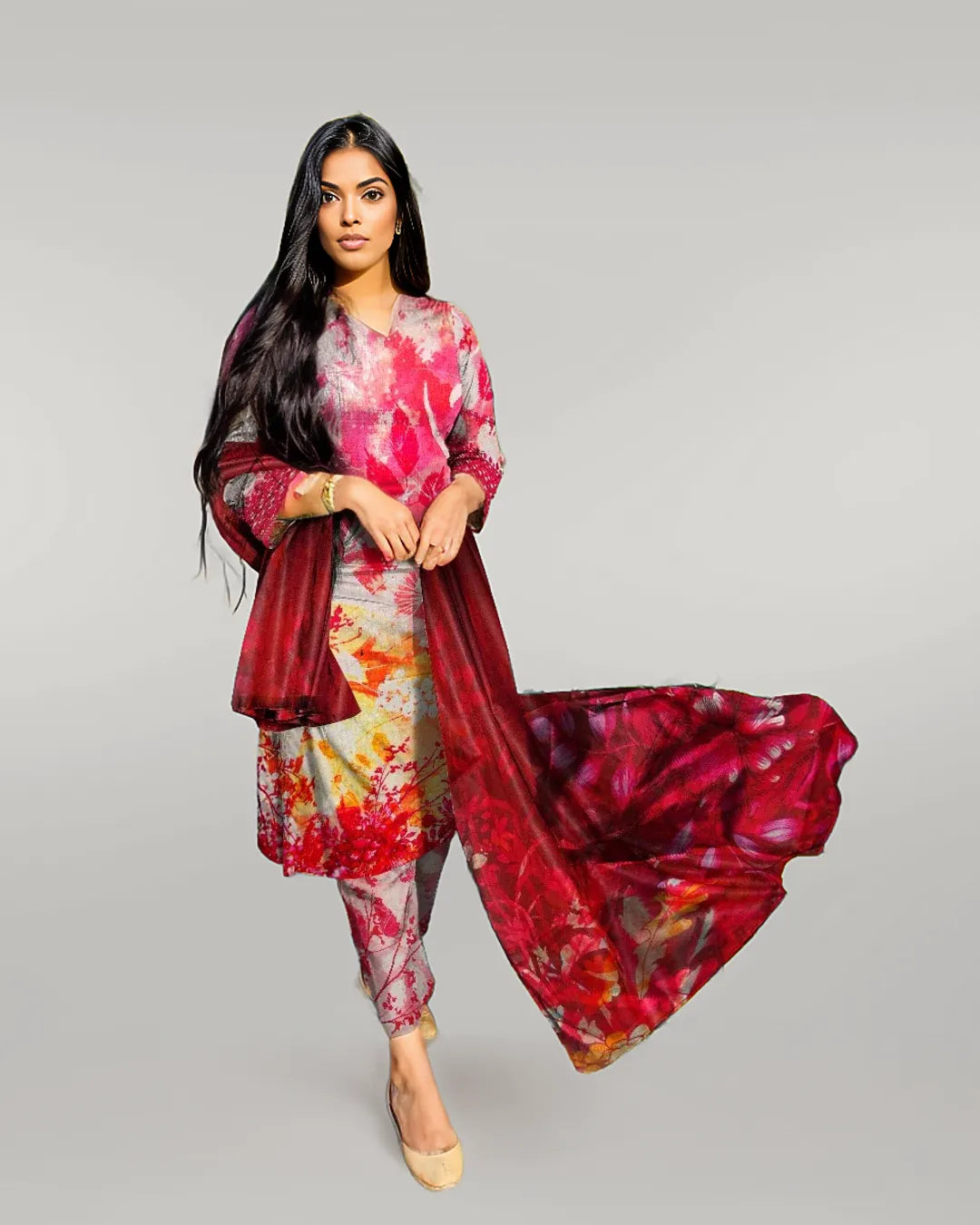 Spring Whisper - 03 Piece Unstitched Digital Print with Lawn Dupatta