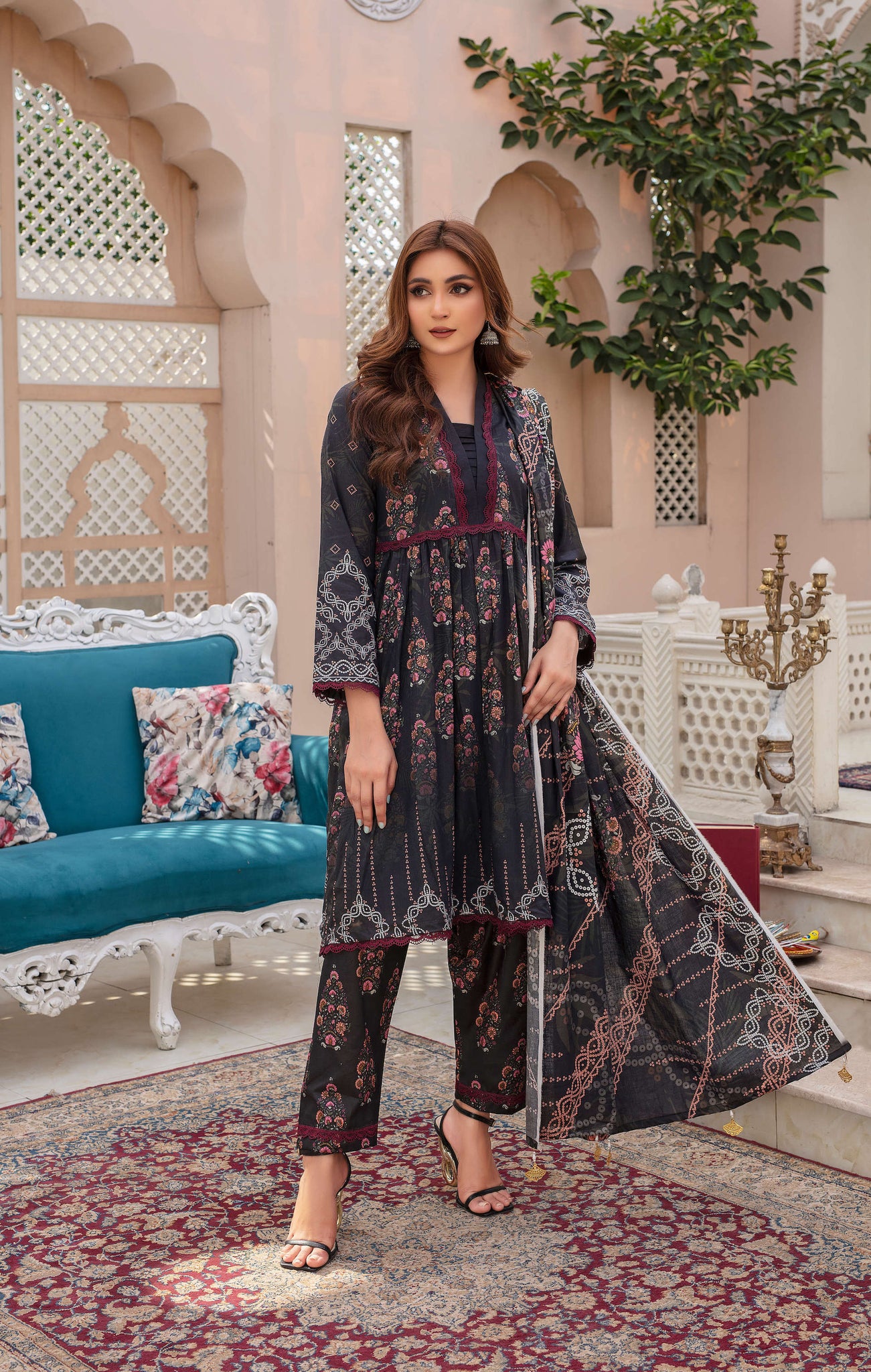 Mystique - 03 Piece Unstitched Digital Print with Lawn Dupatta