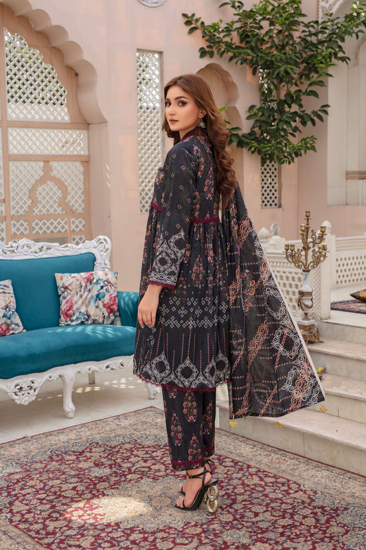 Mystique - 03 Piece Unstitched Digital Print with Lawn Dupatta