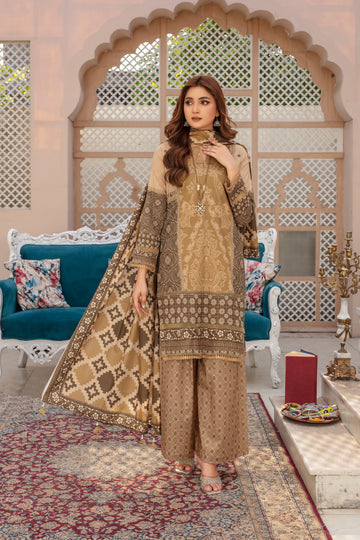 Cinnamon - 03 Piece Unstitched Digital Print with Lawn Dupatta