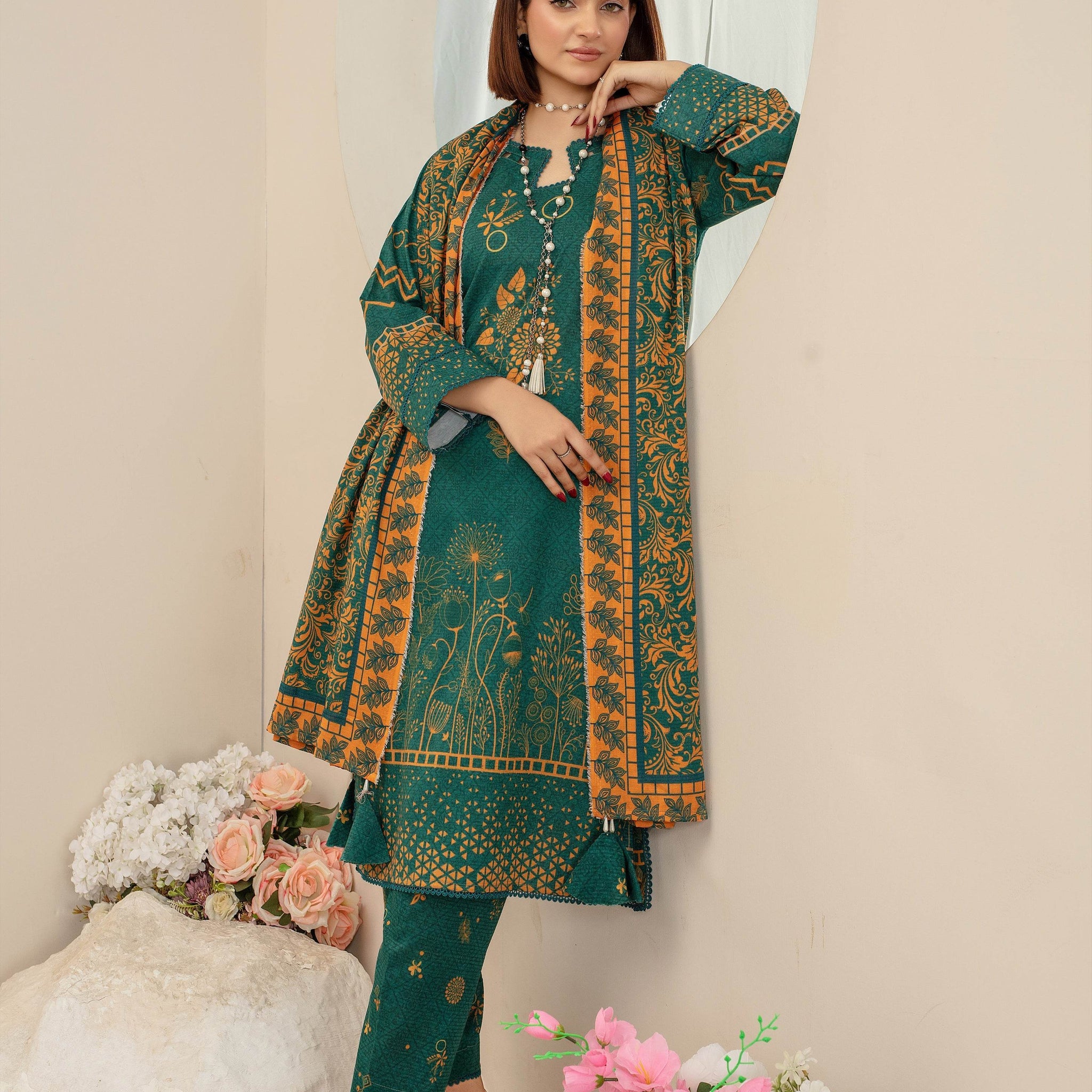 Mysa- Luxury 03 Piece Unstitched Digital Print Bana Dora
