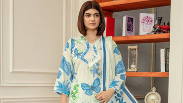Zeleen- Luxury 03 Piece Unstitched Digital Print Bana Dora