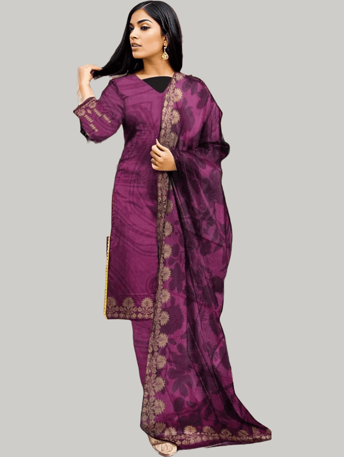 Naya Aghaaz - 03 Piece Unstitched Digital Print with Lawn Dupatta
