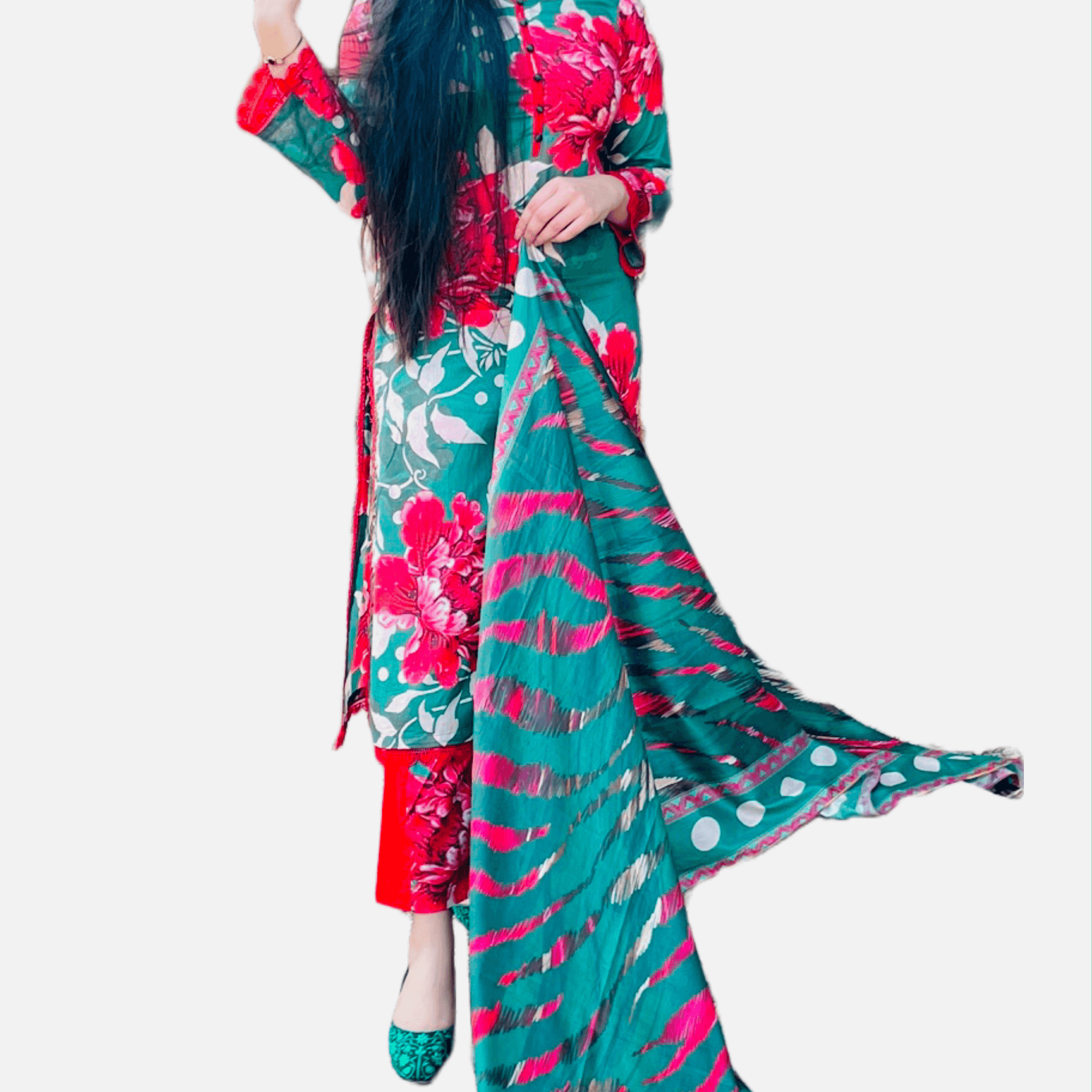 Garden Gala - 03 Piece Unstitched Digital Print with Lawn Dupatta - Ayzal Minal
