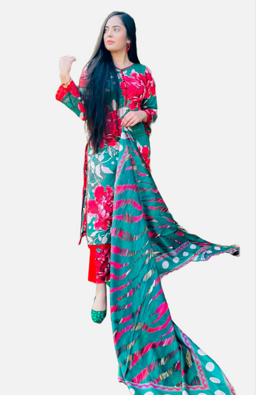 Garden Gala - 03 Piece Unstitched Digital Print with Lawn Dupatta