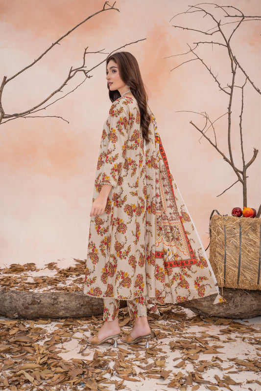 Periwinkle- Luxury 03 Piece Unstitched Digital Print Bana Dora