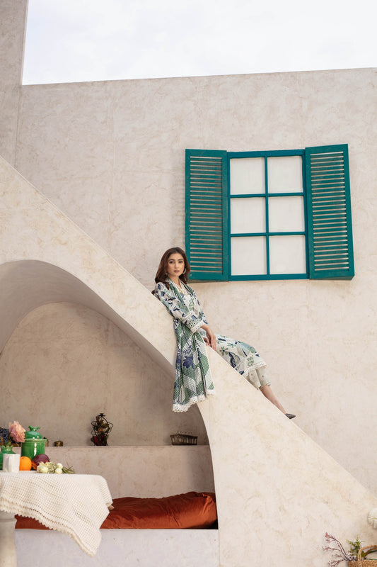 Inara- 03 Piece Unstitched Digital Print with Lawn Dupatta - Ayzal Minal