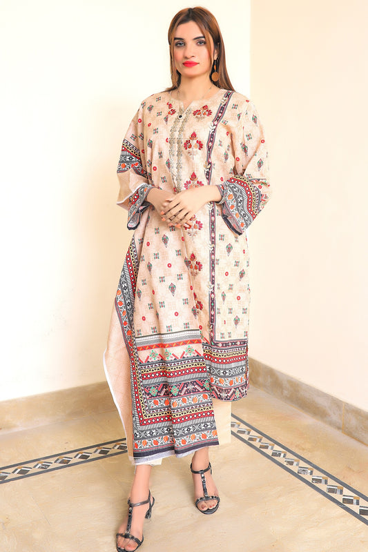 Autumn Bloom - 3 PIECE EMBROIDERED UNSTITCHED KHADDAR