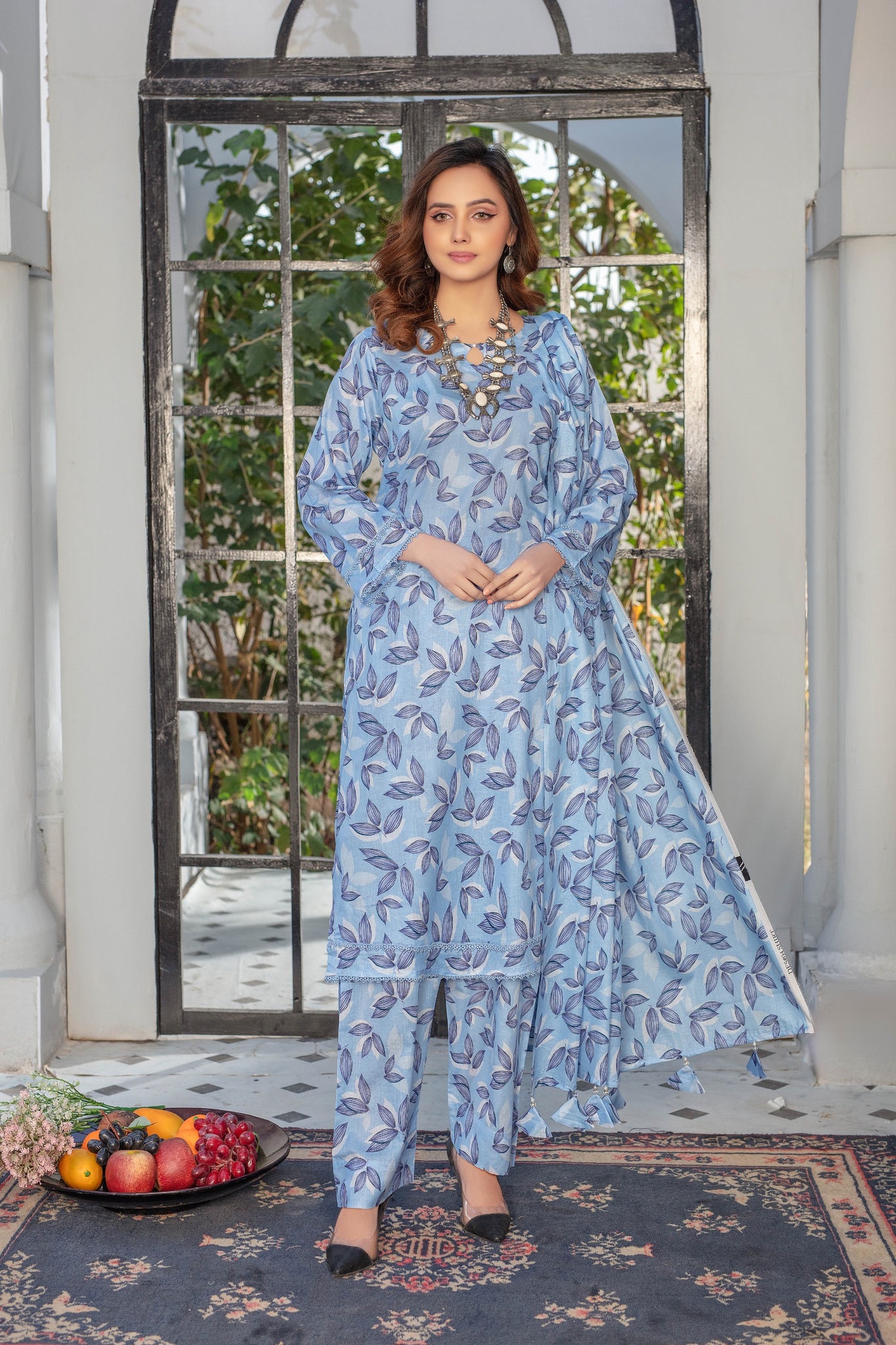 Indira - 03 Piece Unstitched Digital Print with Lawn Dupatta