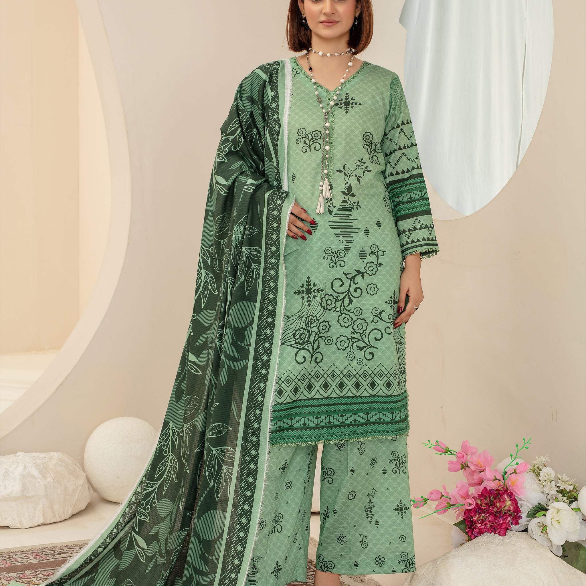 Whimsy- Luxury 03 Piece Unstitched Digital Print Bana Dora