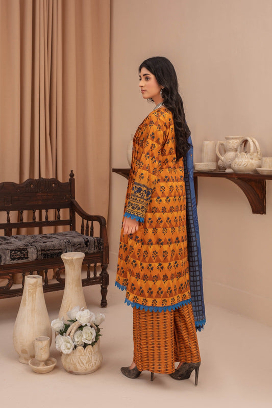 Sunset - 03 Piece Unstitched Digital Print with Lawn Dupatta