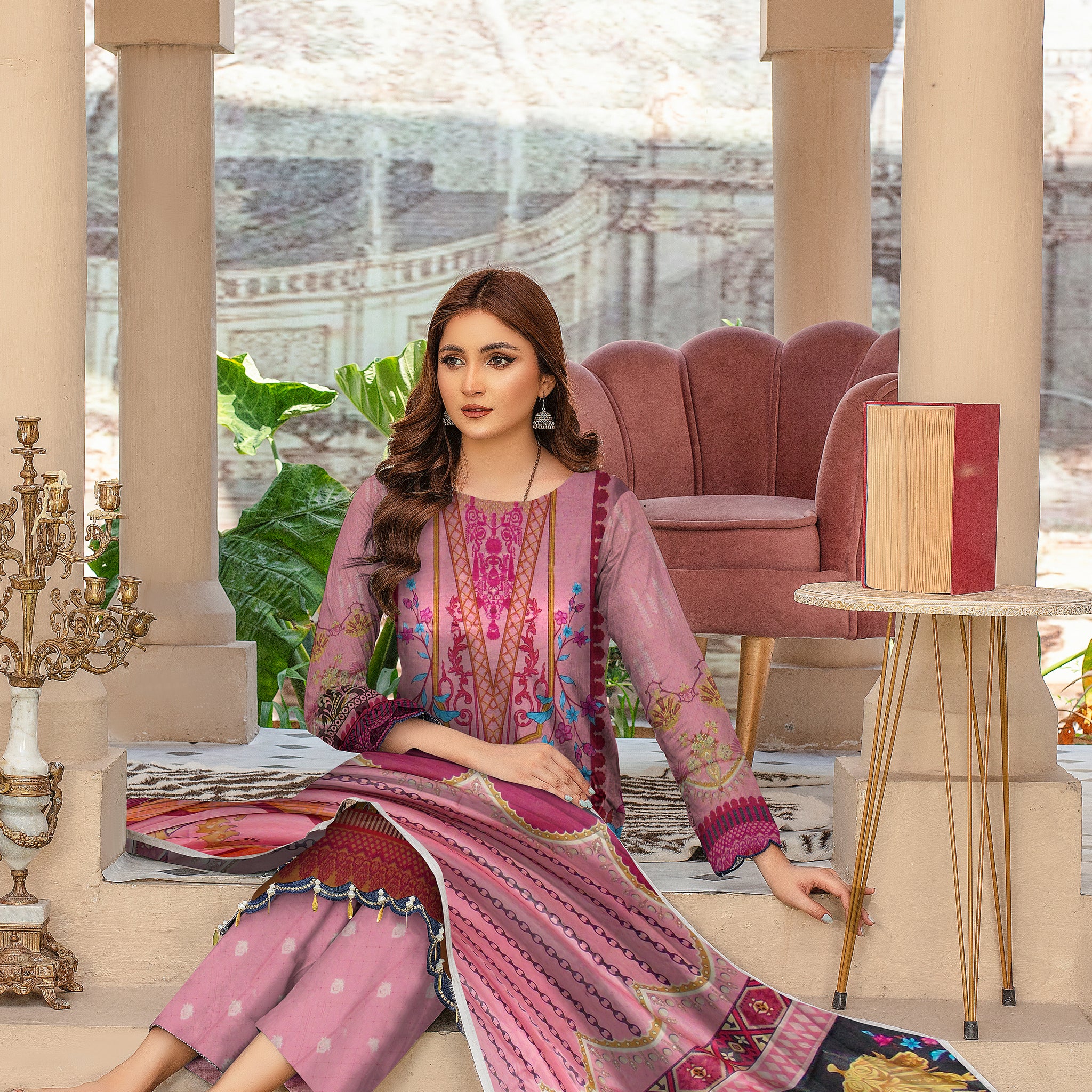 Blossom - 03 Piece Unstitched Digital Print with Lawn Dupatta